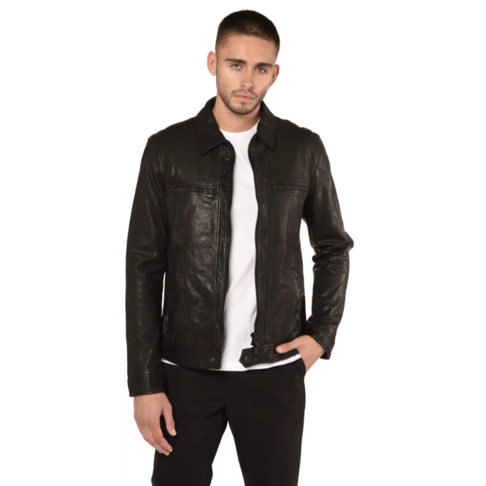 **BRAND NEW w/tags** AllSaints Lark Leather Jacket - Large - Black